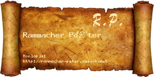 Rammacher Péter névjegykártya